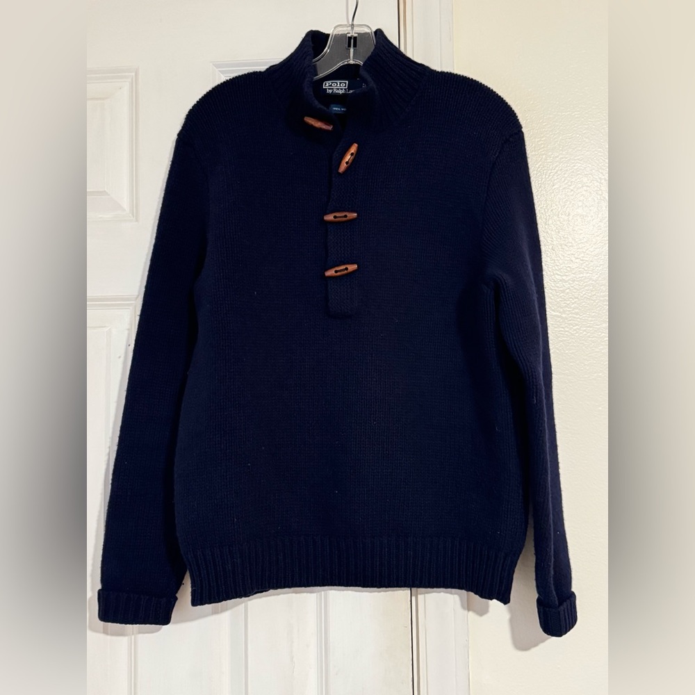 Polo Ralph Lauren Wool Knit Toggle button Sweater size M knit - Picture 3 of 9